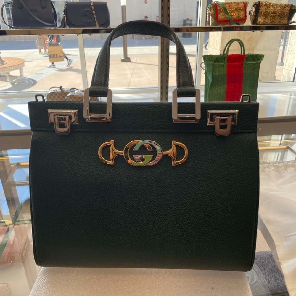 Gucci Top Handle Bag Zumi Shibuya medium Green Leather crossbody - Picture 4 of 9